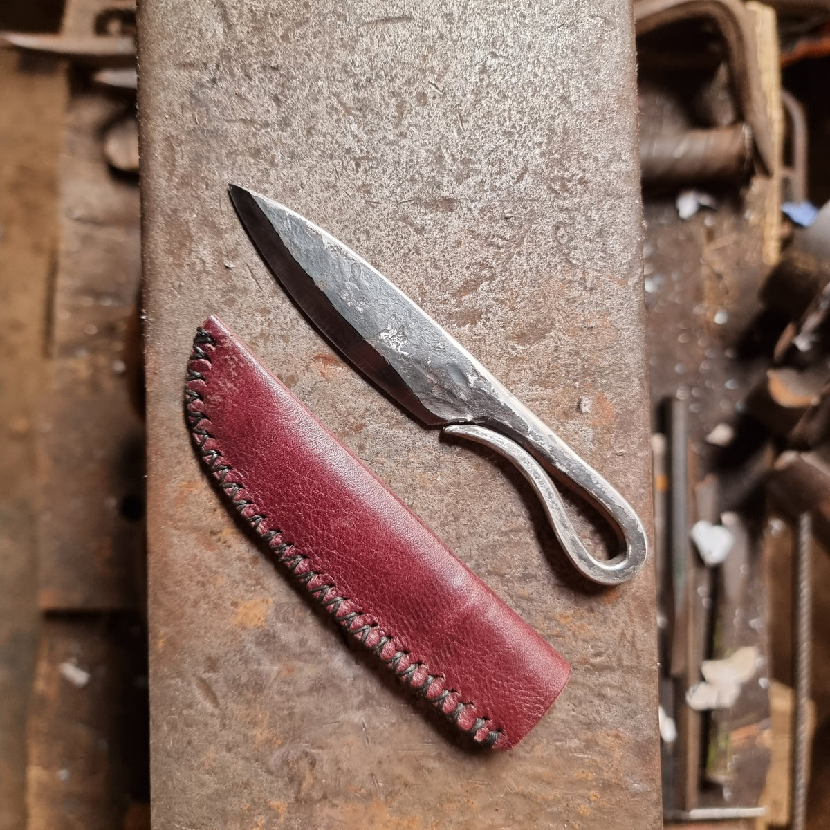 Small Hand-Forged Loop Handle Knife
