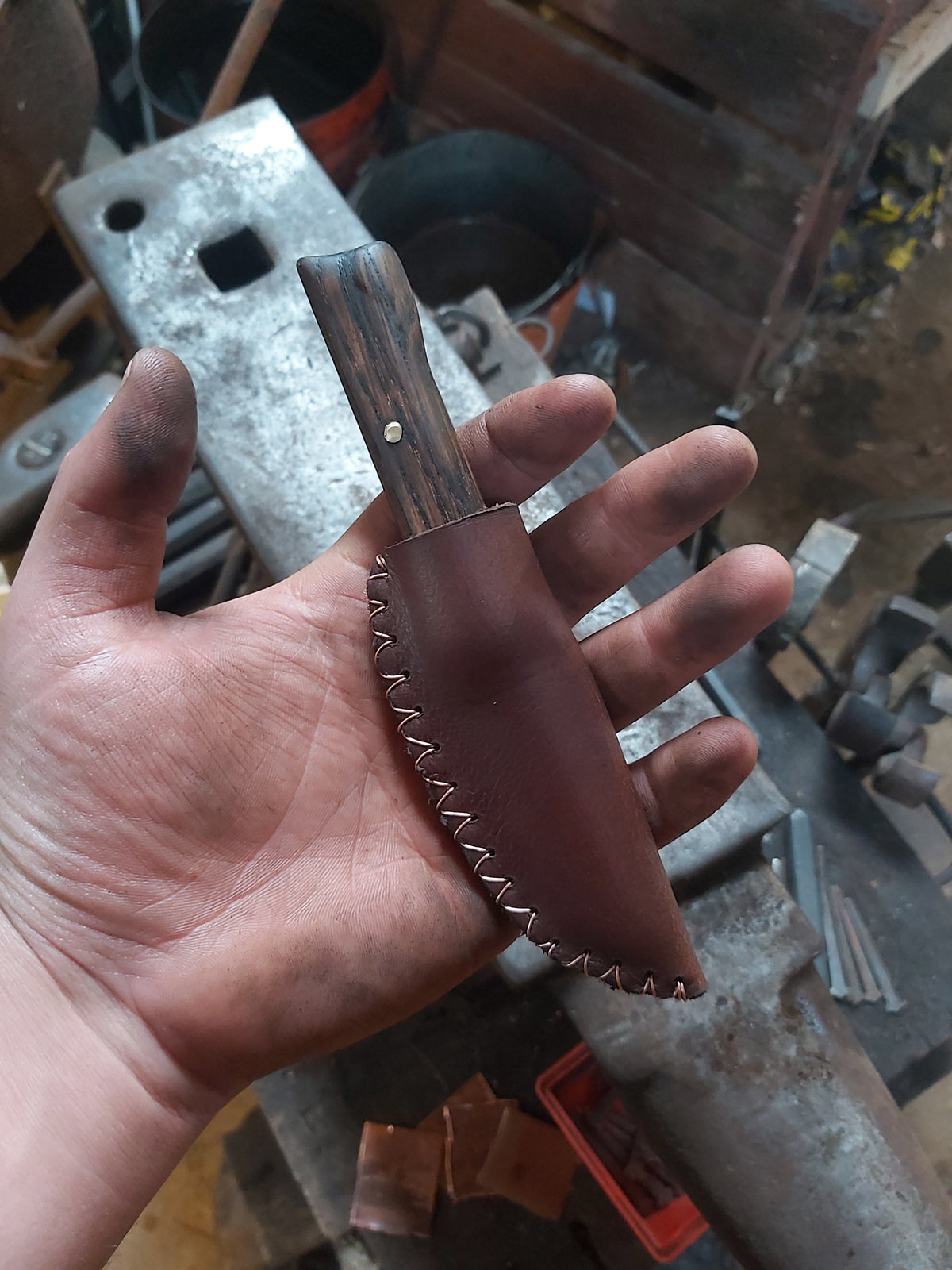 Small Hand-Forged Wooden Handle Knife