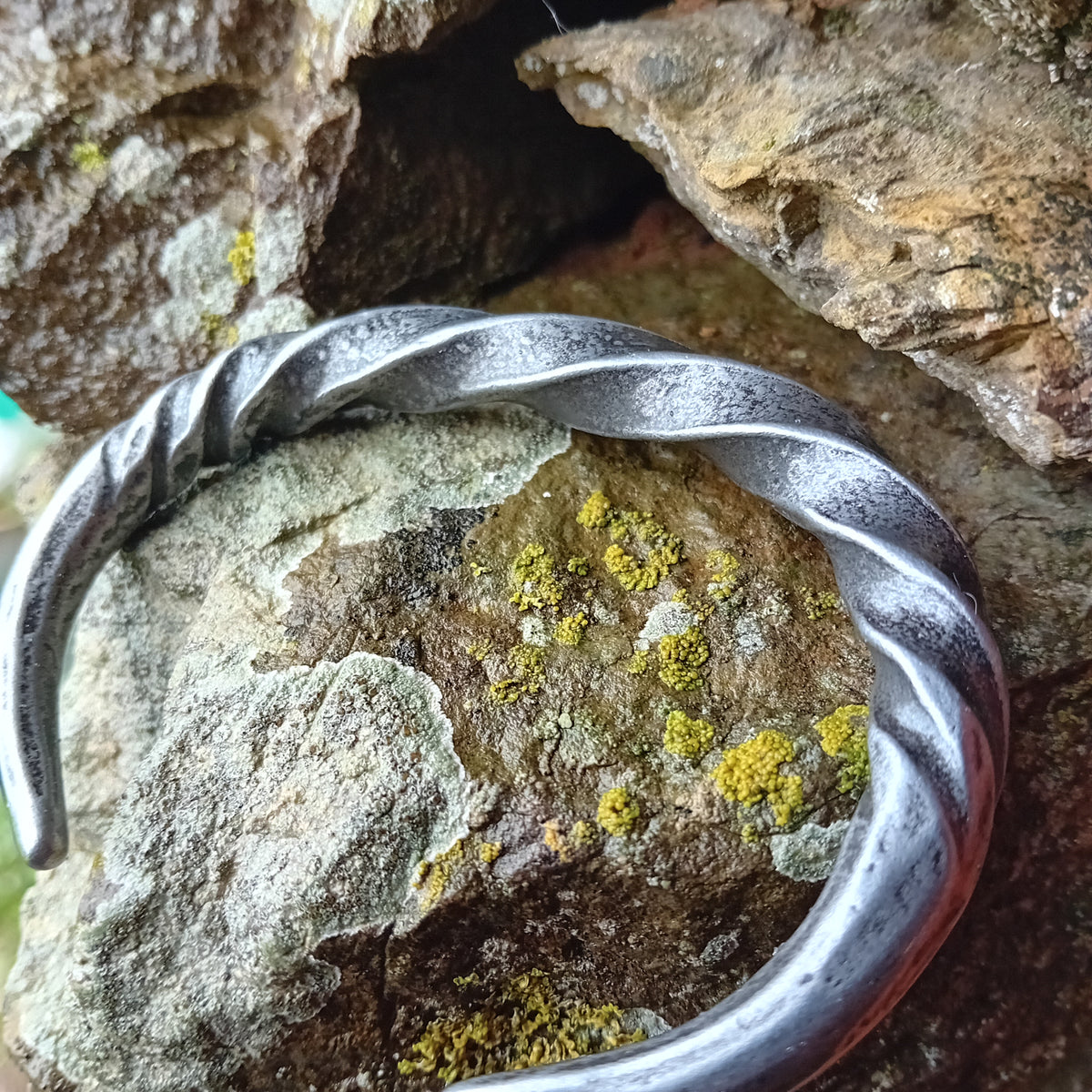 Hand-Forged Twisted Iron Bracelet
