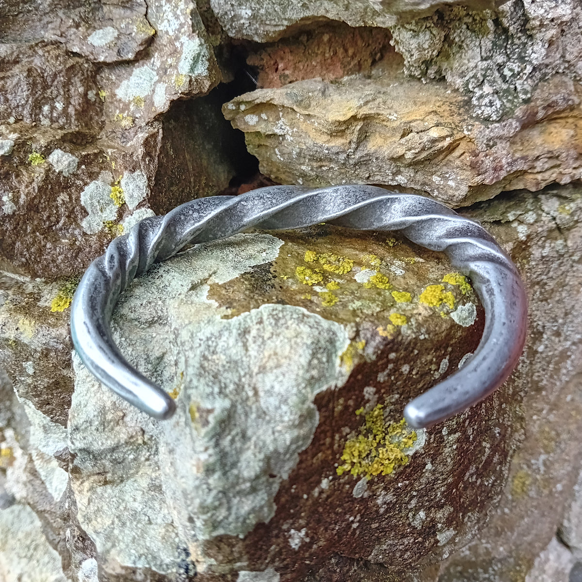 Hand-Forged Twisted Iron Bracelet