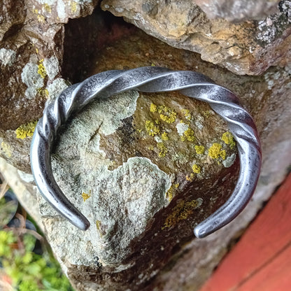 Hand-Forged Twisted Iron Bracelet
