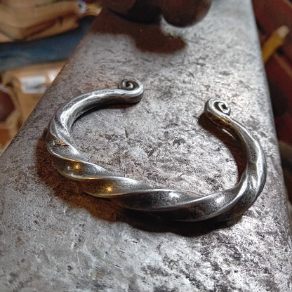 Hand-Forged Iron Scroll Bracelet