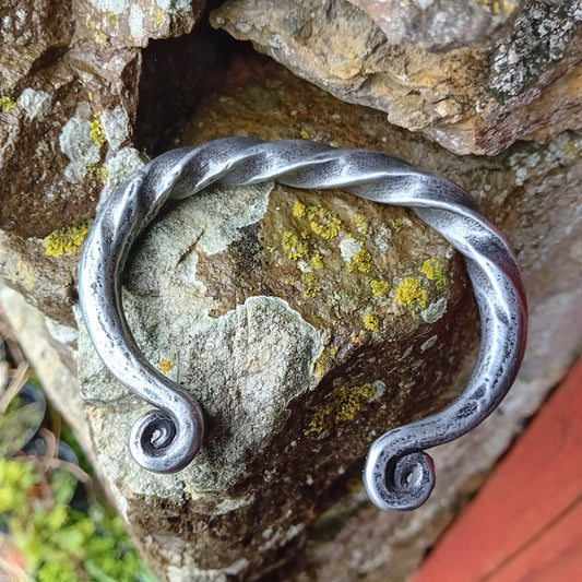 Hand-Forged Iron Scroll Bracelet