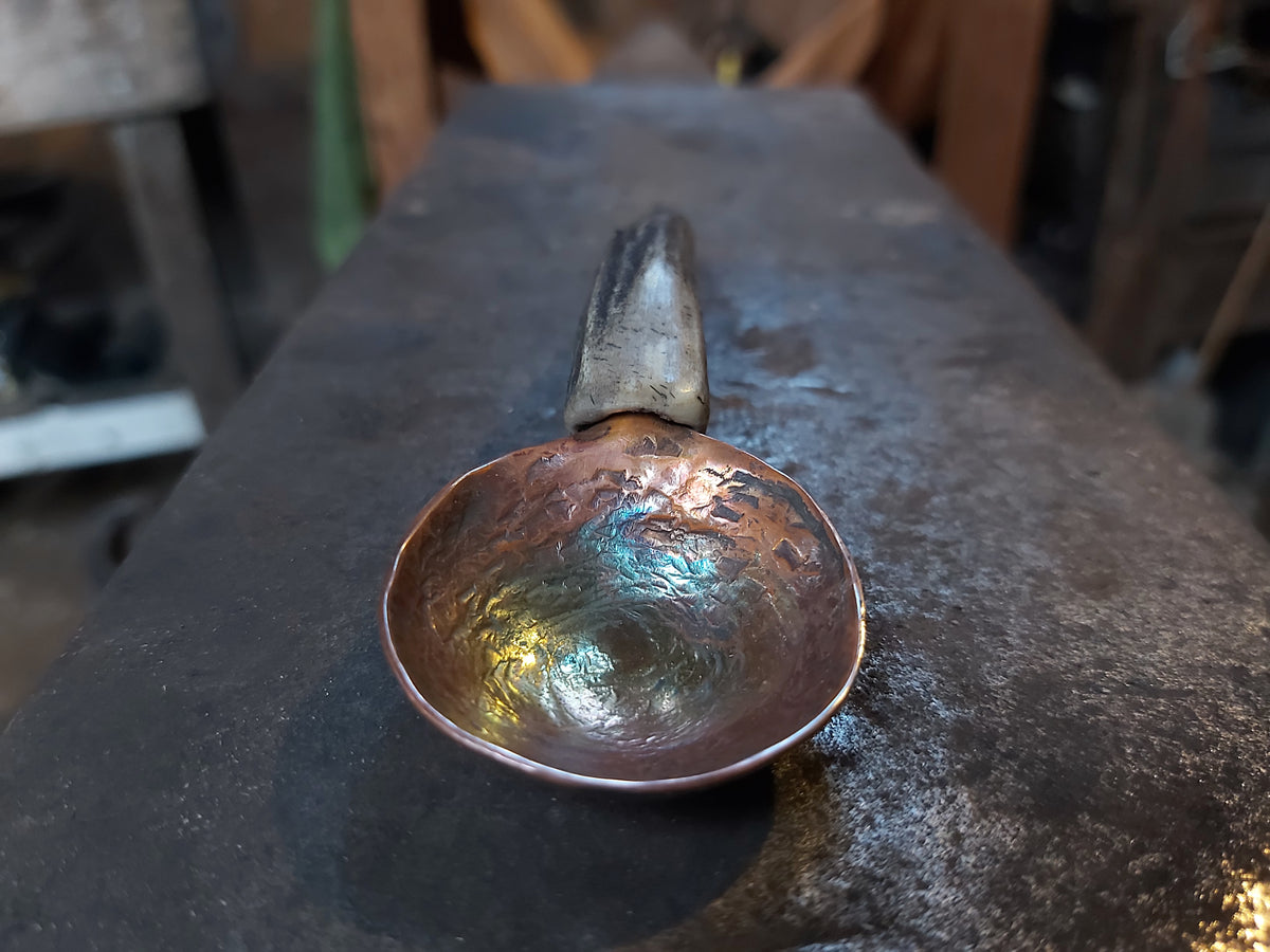 Handcrafted Copper and Antler Spoon