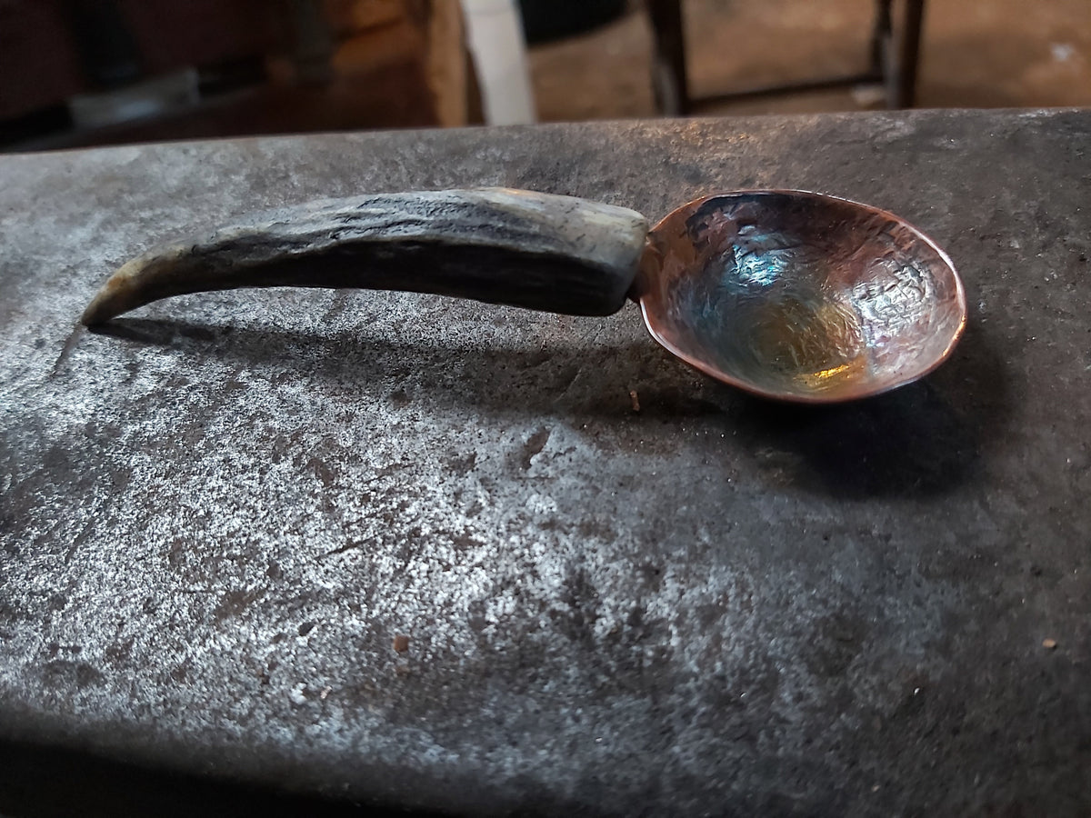 Handcrafted Copper and Antler Spoon