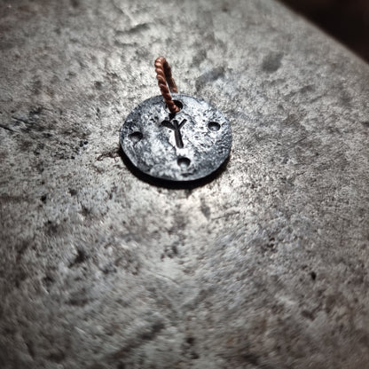 Hand-Forged Small Rune Talisman Pendant