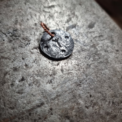 Hand-Forged Small Rune Talisman Pendant