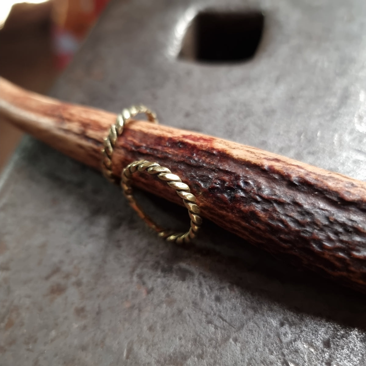 Handcrafted Viking-Style Twisted Brass Ring