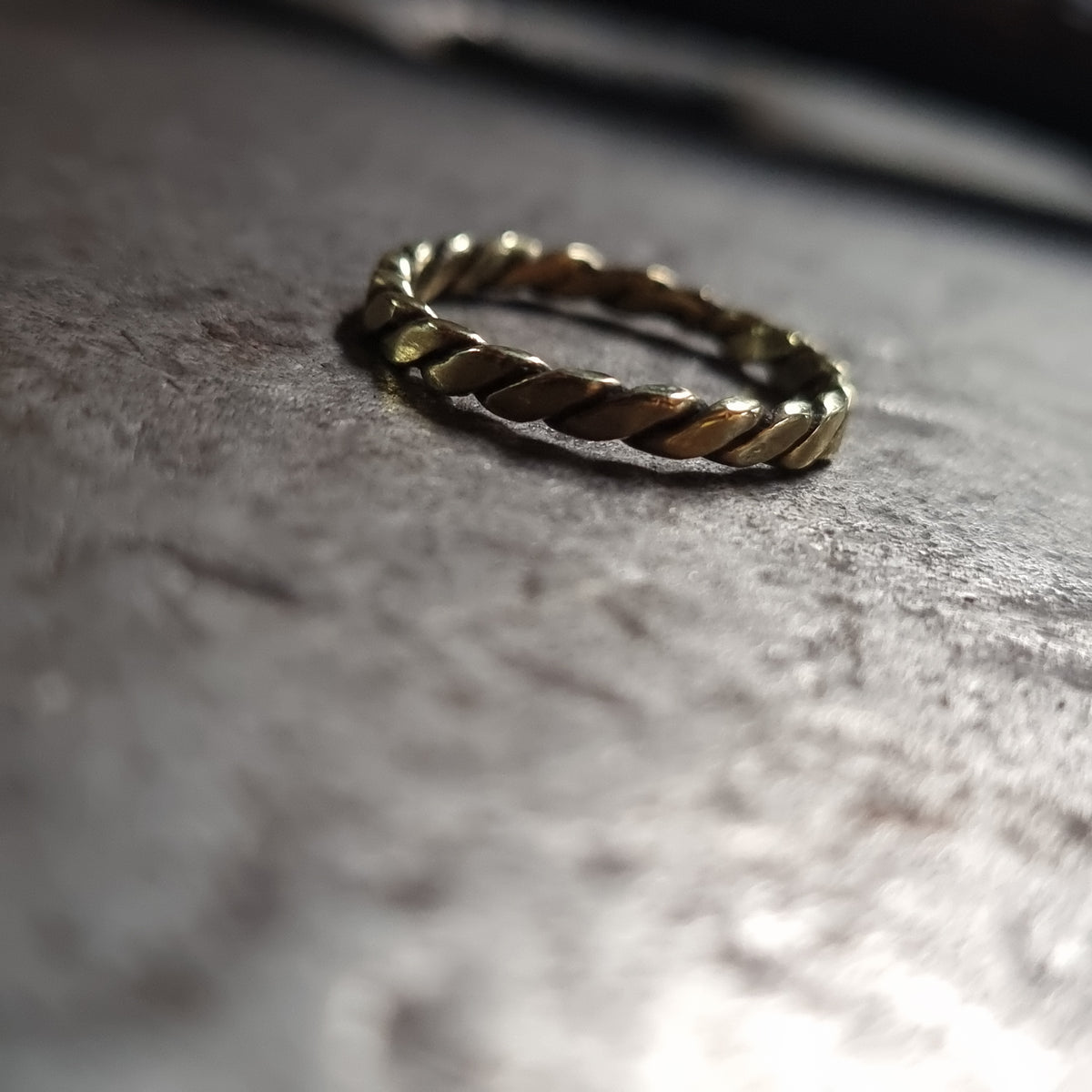 Handcrafted Viking-Style Twisted Brass Ring