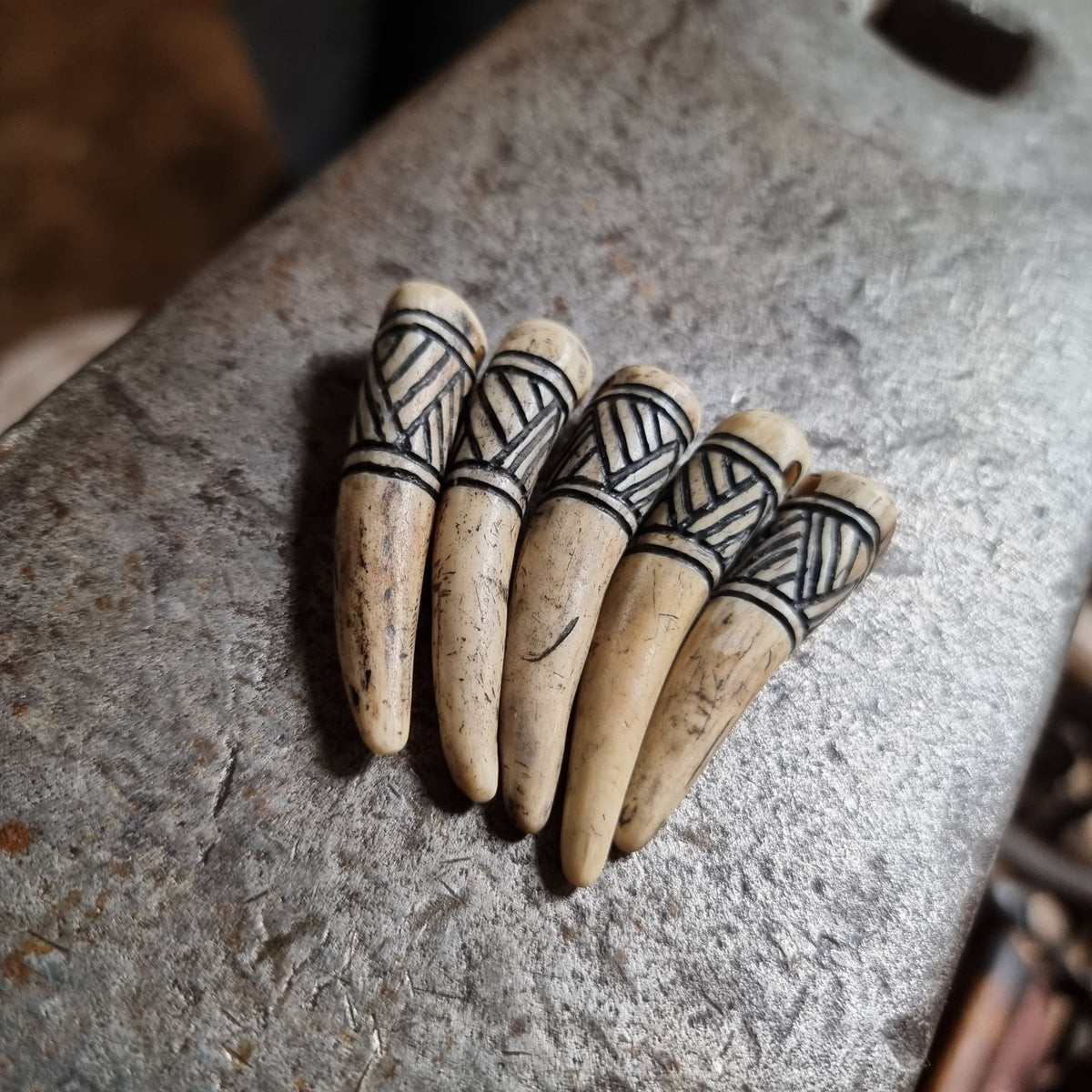 Hand-Carved Antler Knotwork Pendant