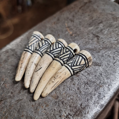 Hand-Carved Antler Knotwork Pendant