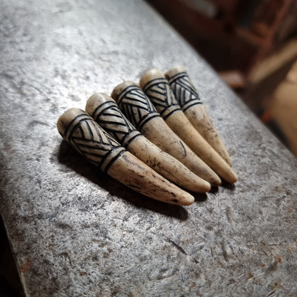 Hand-Carved Antler Knotwork Pendant