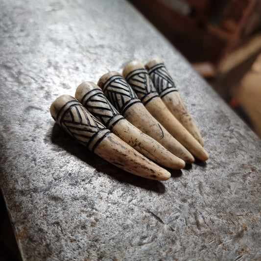 Hand-Carved Antler Knotwork Pendant