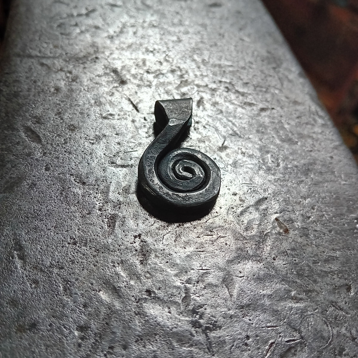 Hand-Forged Steel Sun Spiral Pendant