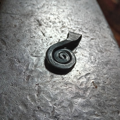 Hand-Forged Steel Sun Spiral Pendant