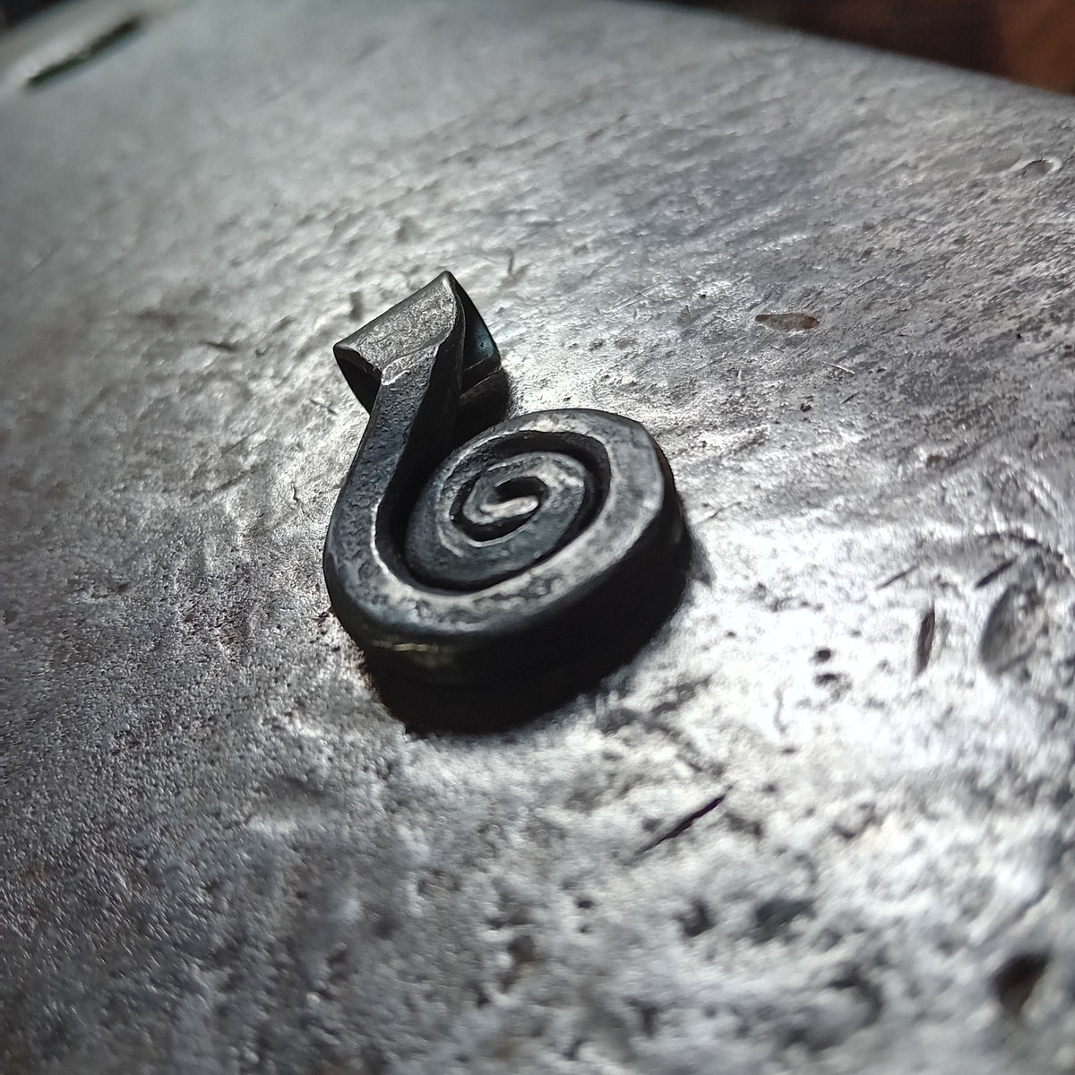 Hand-Forged Steel Sun Spiral Pendant