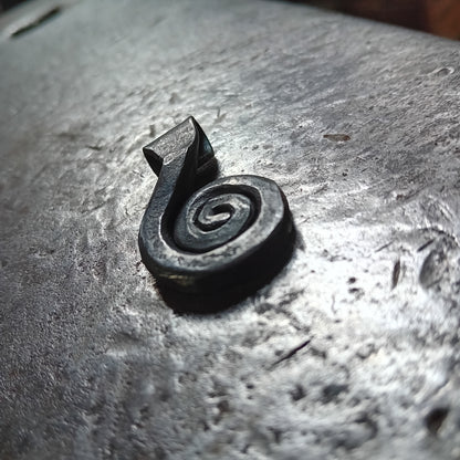 Hand-Forged Steel Sun Spiral Pendant