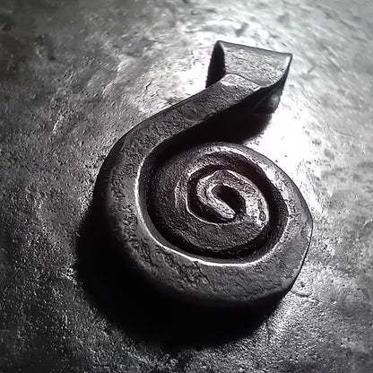Hand-Forged Steel Sun Spiral Pendant