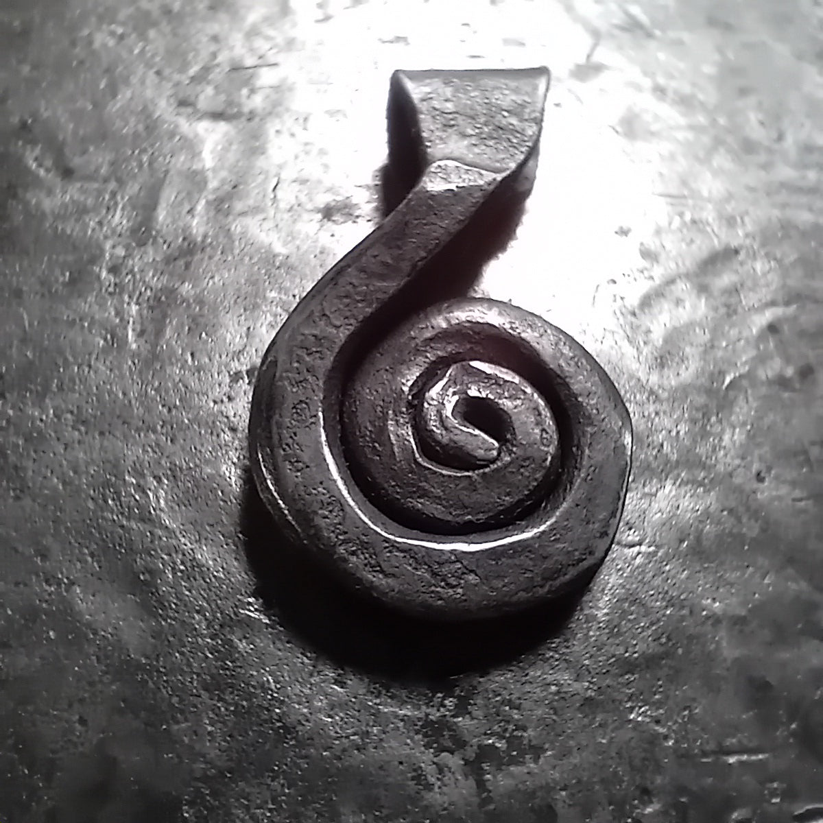 Hand-Forged Steel Sun Spiral Pendant