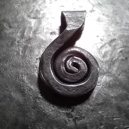 Hand-Forged Steel Sun Spiral Pendant