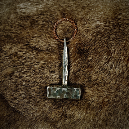 Hand-Forged Steel Thor's Hammer Pendant