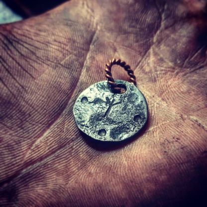 Hand-Forged Small Rune Talisman Pendant